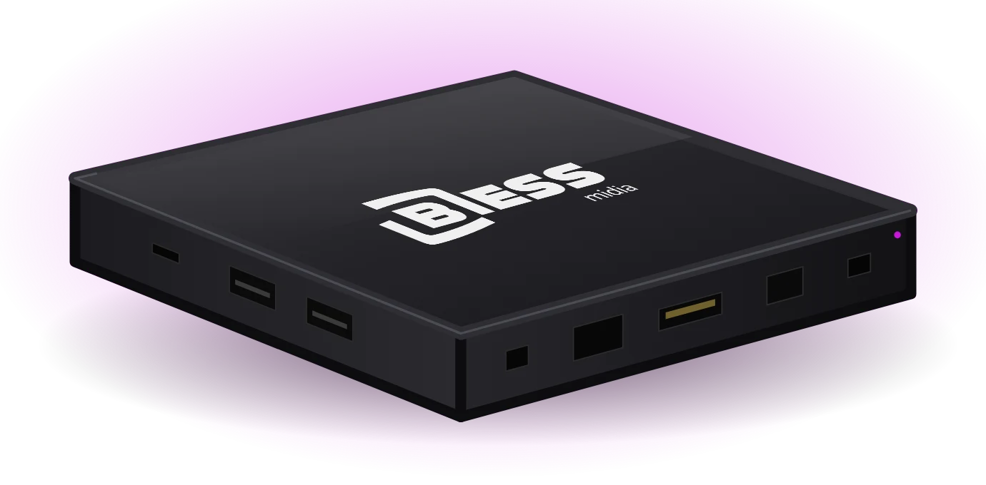 Player de TV corporativa Bless Mídia ligado à TV pela entrada HDMI